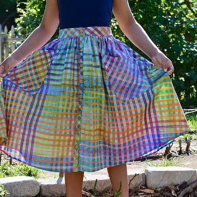The Estuary Skirt in Cotton Batik Gingham